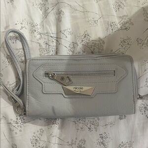 Nicole Miller Light Gray Wristlet Clutch